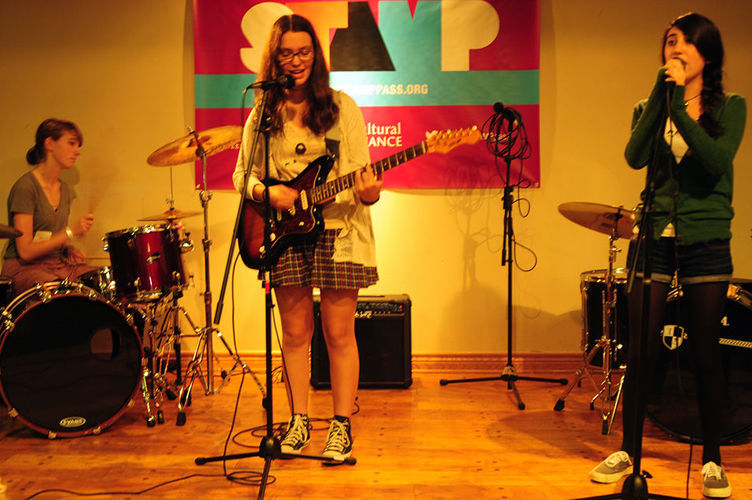 Teen Musicans and Band play music for cultural event